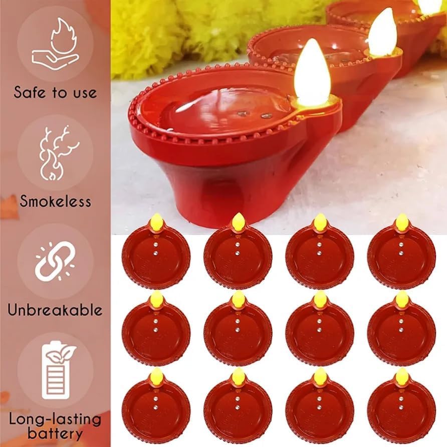 Divine Diya - Water Sensor Diya - Pack of 12