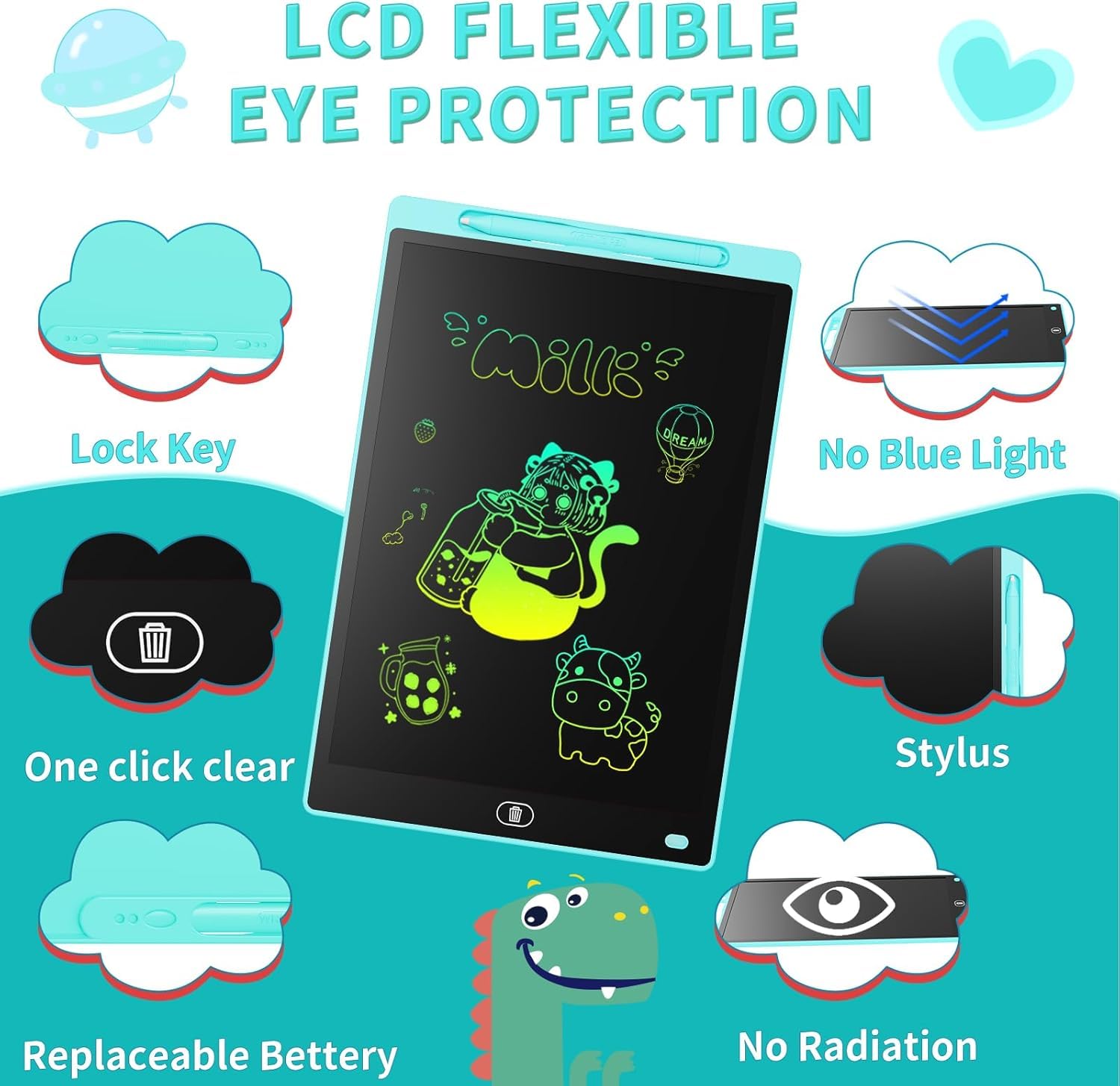 Re-Writable LCD Writing Pad with Screen 30.5cm (12-inch)