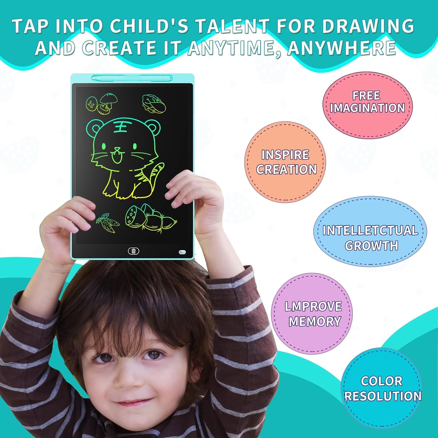 Re-Writable LCD Writing Pad with Screen 30.5cm (12-inch)