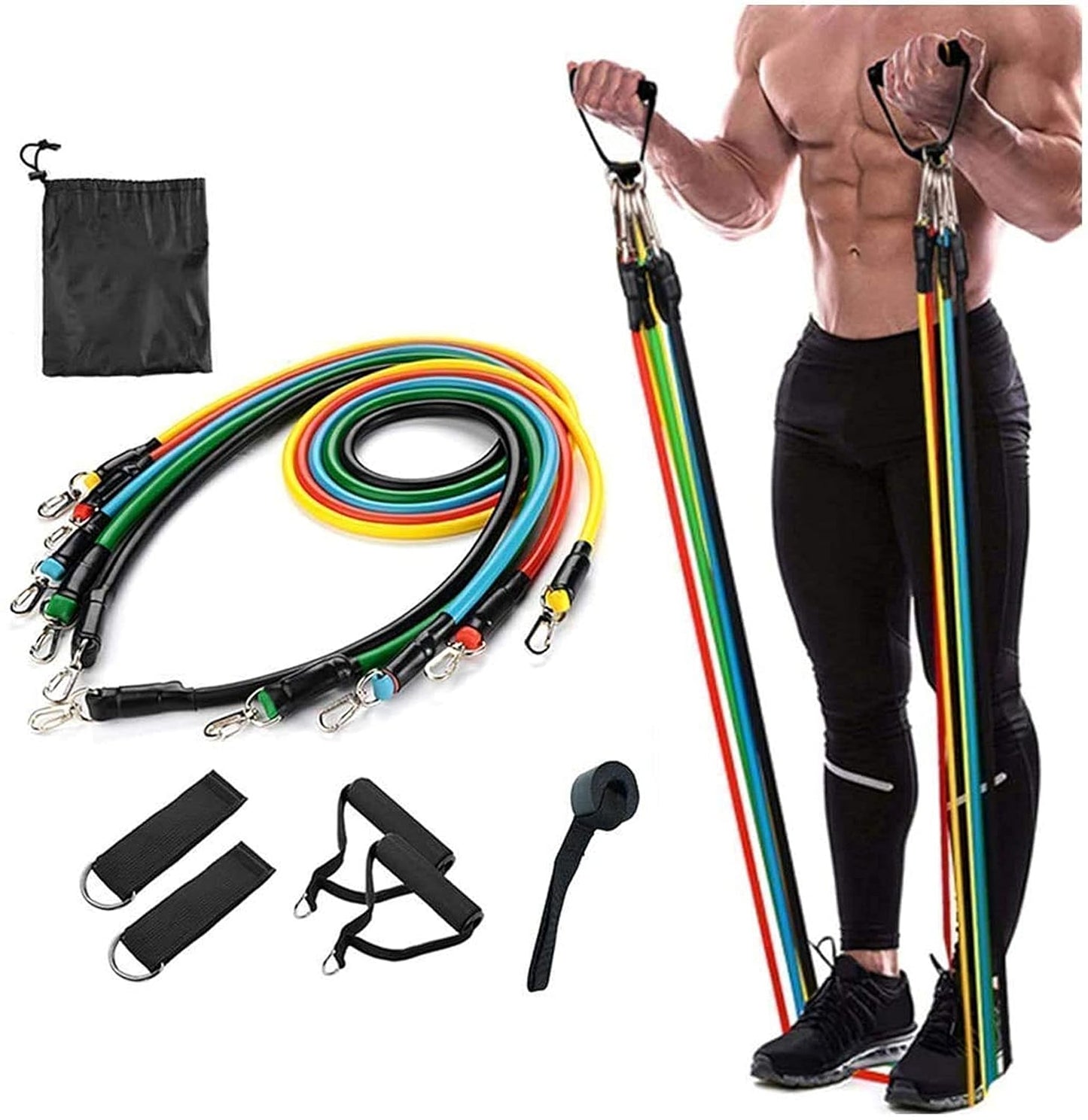 Home Workout - 11-Piece Power Resistance Band Set