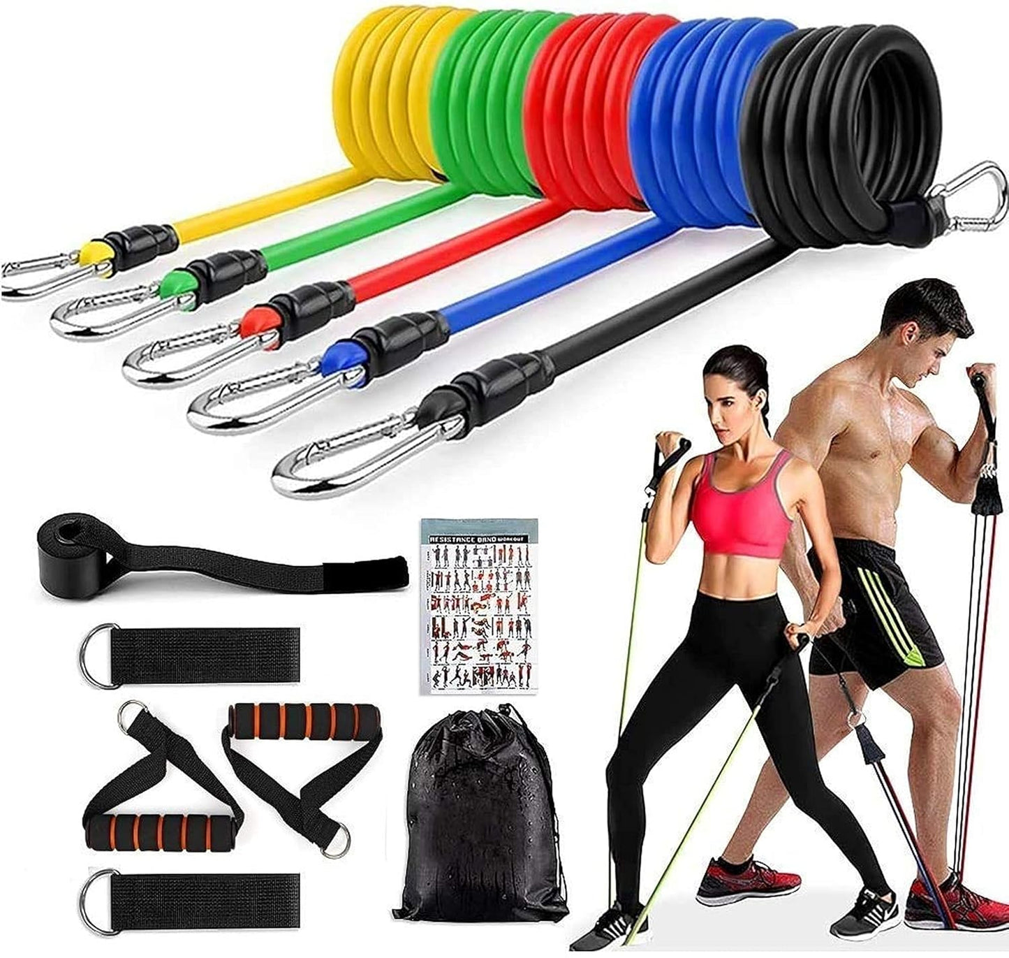 Home Workout - 11-Piece Power Resistance Band Set
