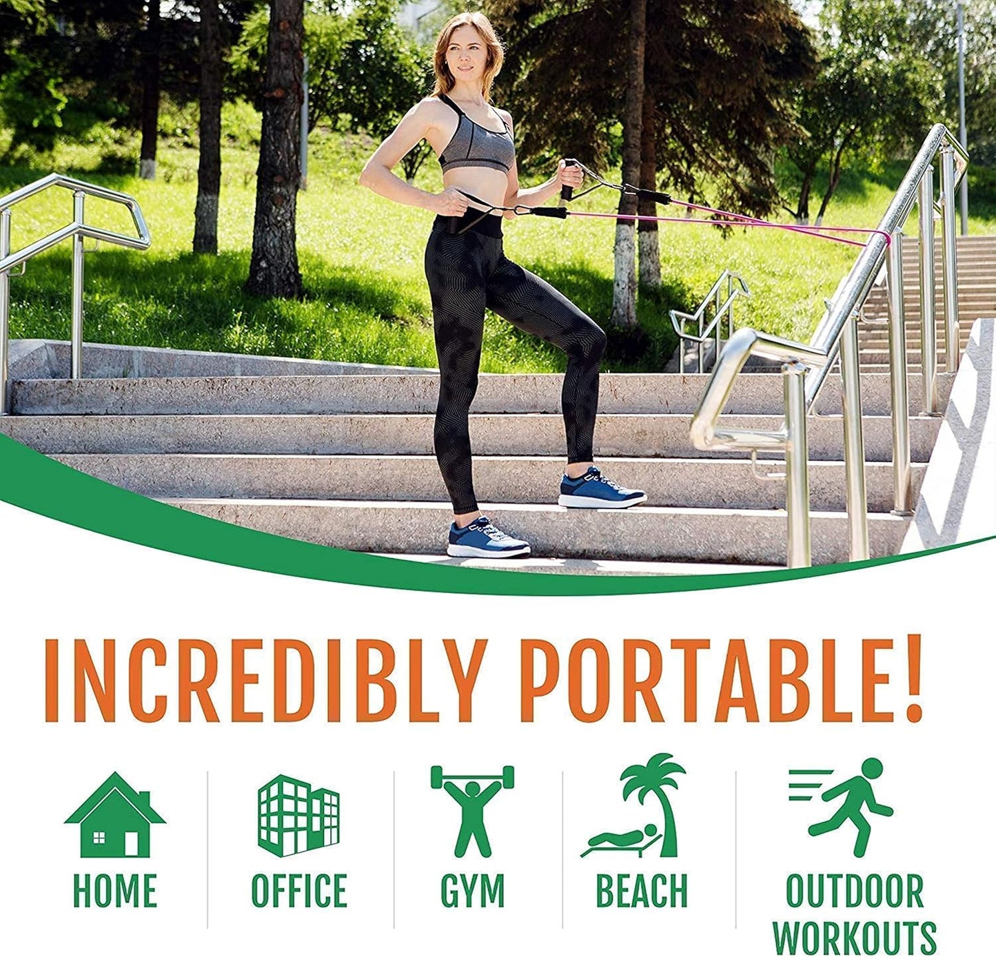 Home Workout - 11-Piece Power Resistance Band Set